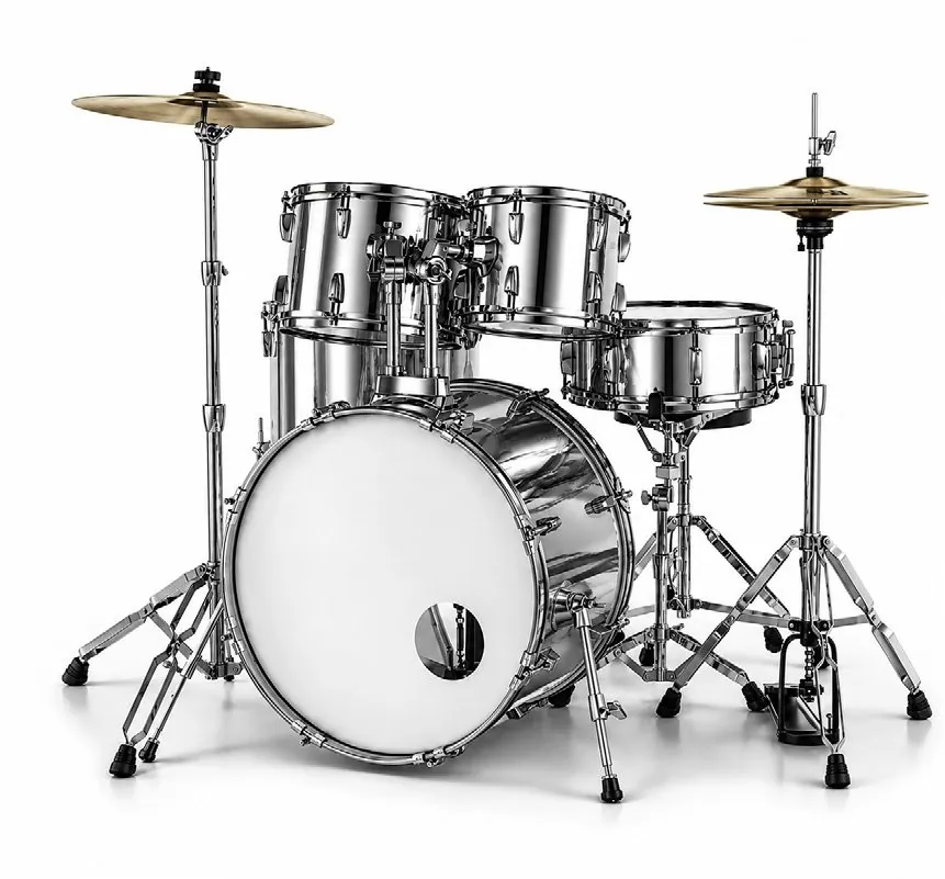 Distrikt Rhythm — a chrome drum kit installation in the lobby